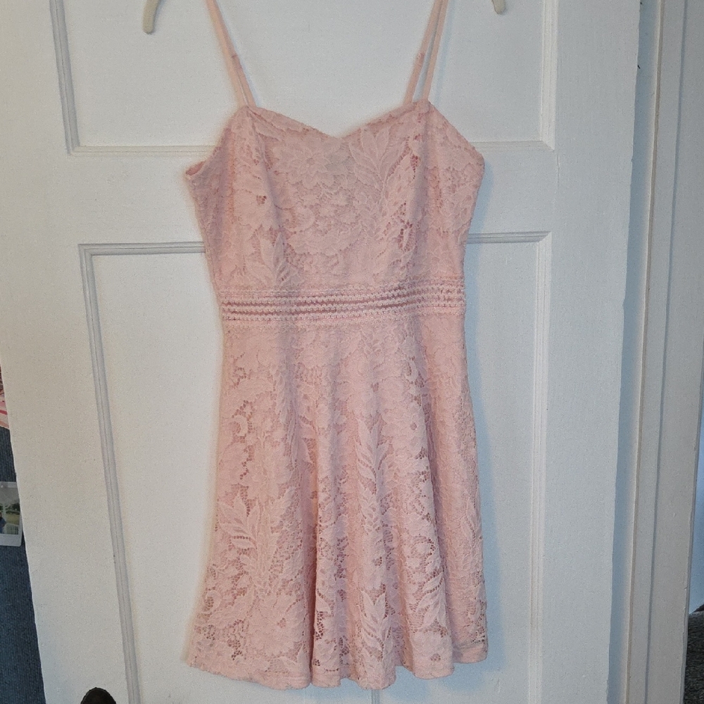 ***SOLD*** Pink Lace Spaghetti Strap Dress